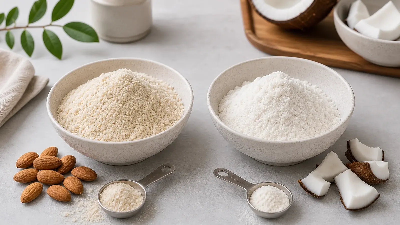 Ingredient comparison photo for Almond Flour vs Coconut Flour: The Complete Guide for GF Baking