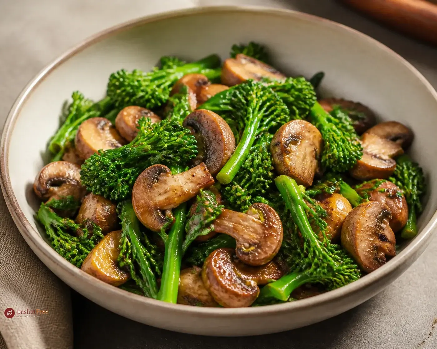 Sautéed Mushrooms with Broccoli Rabe כמנה ביתית מוכנה