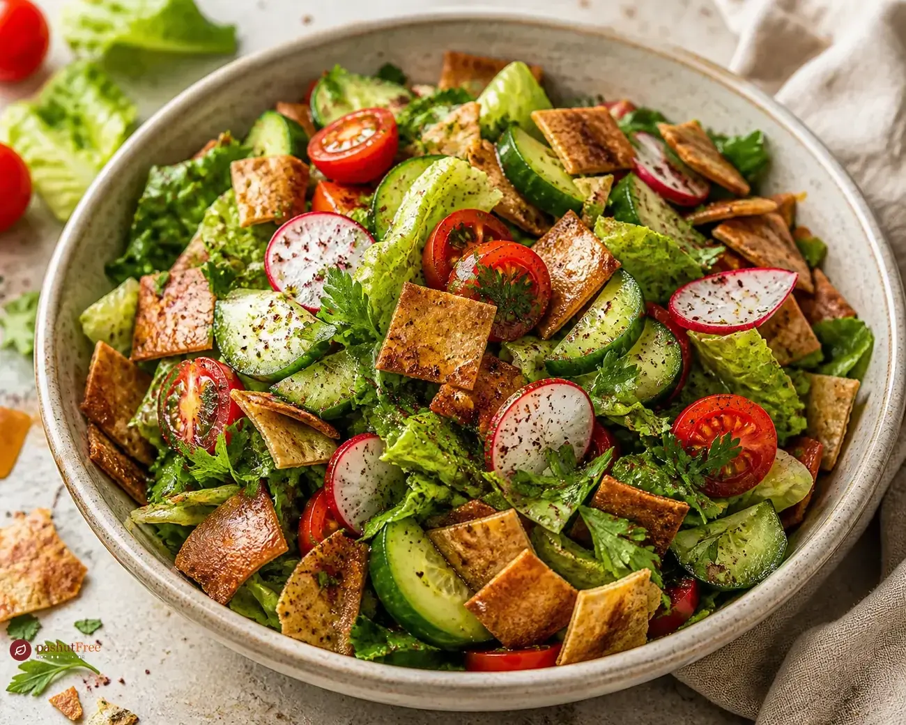 Lebanese Fattoush Salad with Crispy Pita כמנה ביתית מוכנה