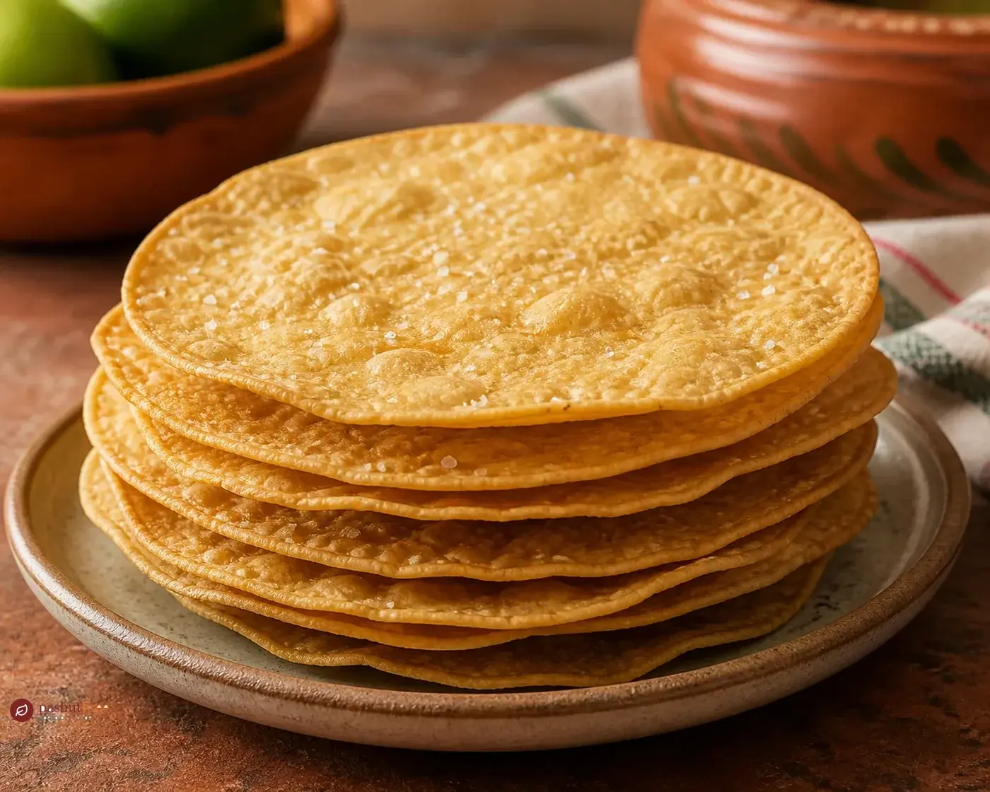 Crispy Homemade Tostada Shells כמנה ביתית מוכנה