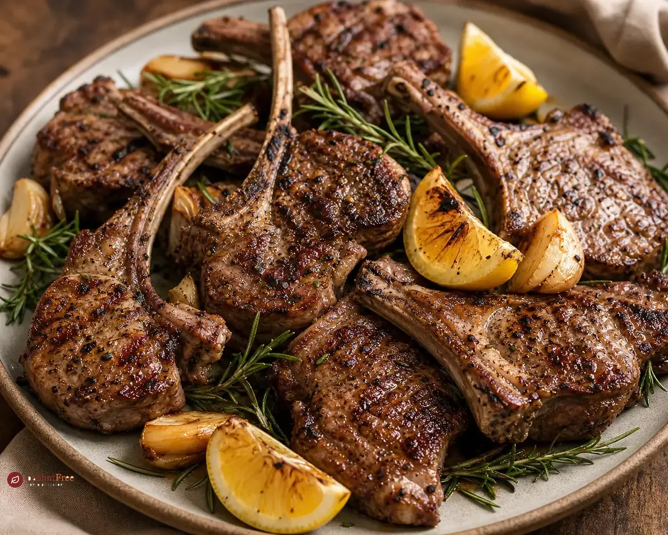 Grilled Lamb Chops with Lemon, Garlic, and Rosemary כמנה ביתית מוכנה