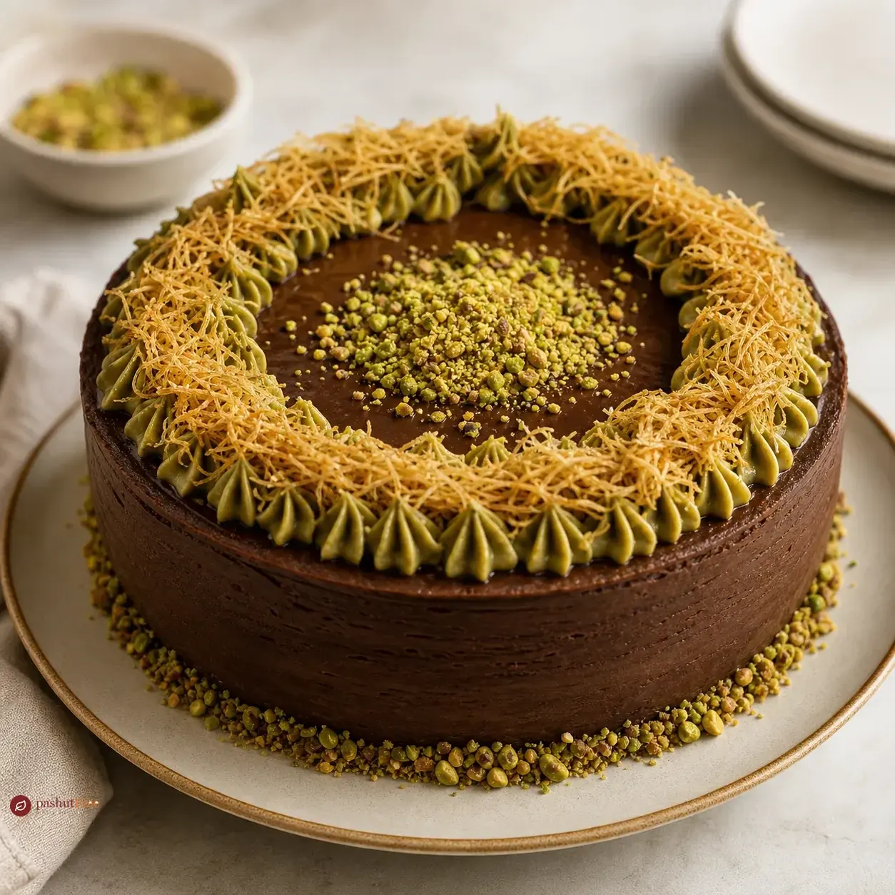 Pistachio Kunafa Chocolate Cake and Cupcakes כמנה ביתית מוכנה