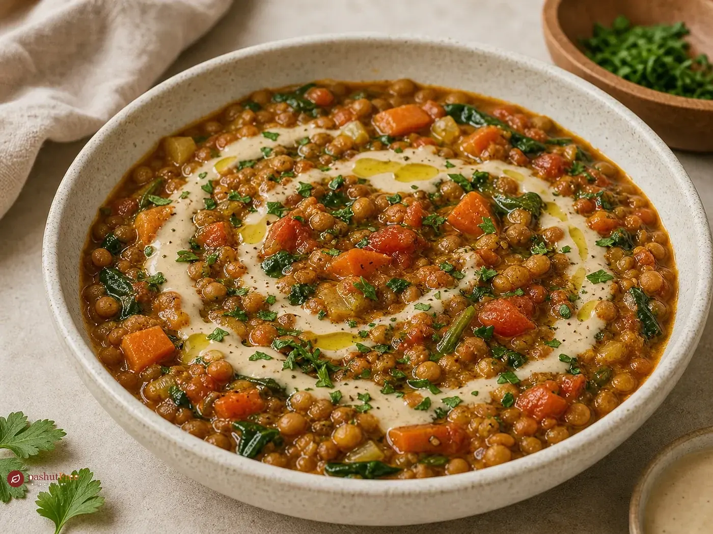 Tahini Lentils כמנה ביתית מוכנה