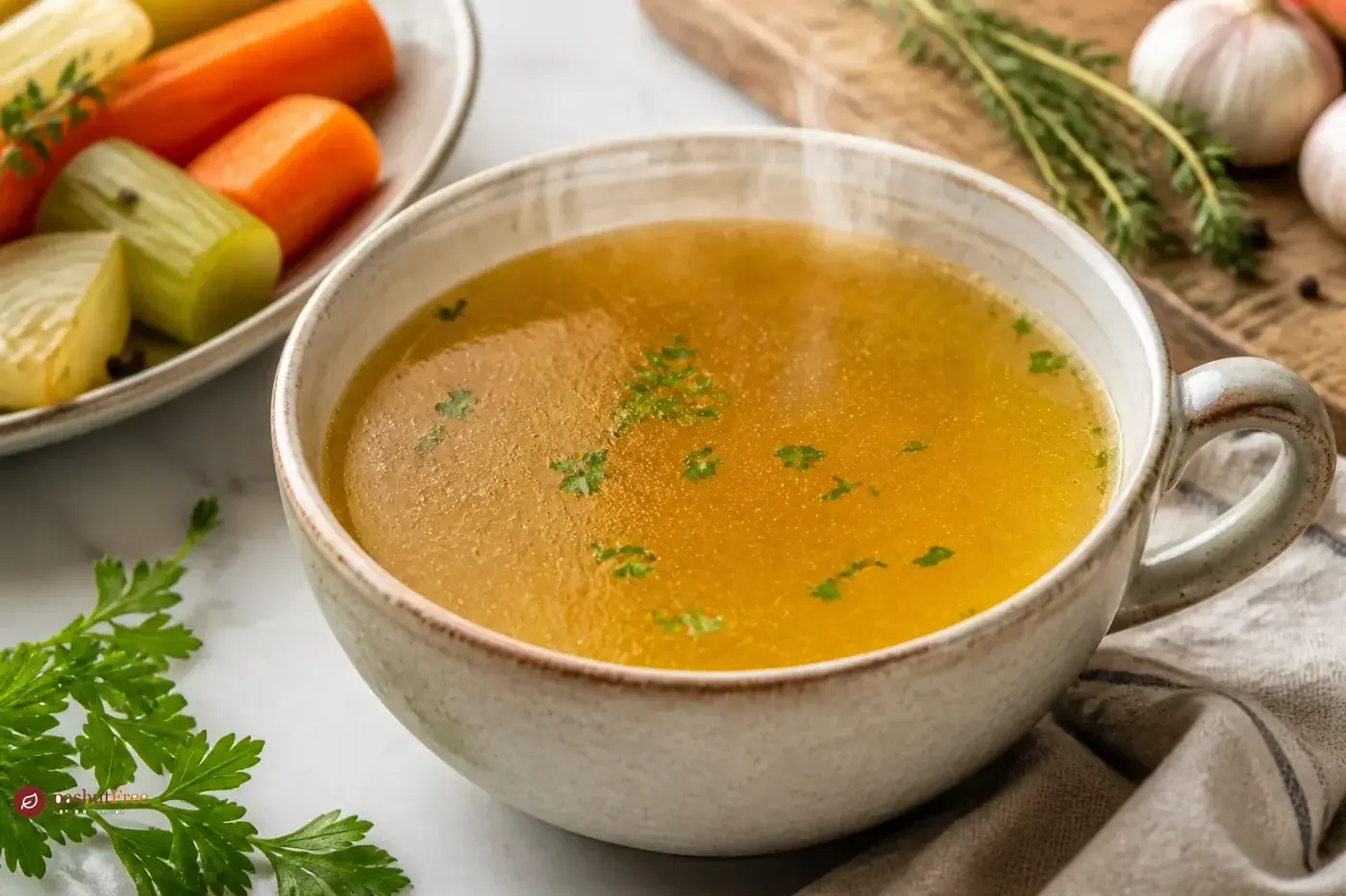 Flavorful Homemade Vegetable Broth כמנה ביתית מוכנה
