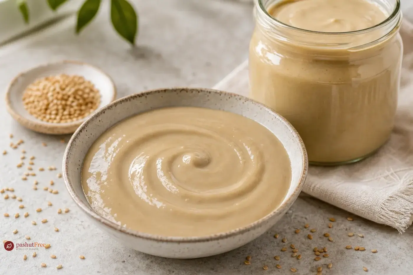 Creamy Homemade Tahini כמנה ביתית מוכנה