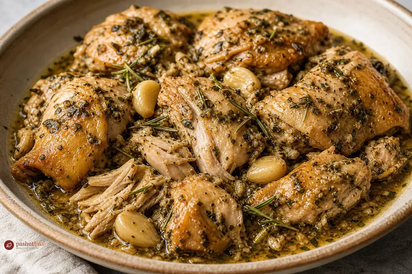 Savory Garlic Herb Slow-Cooked Chicken כמנה ביתית מוכנה