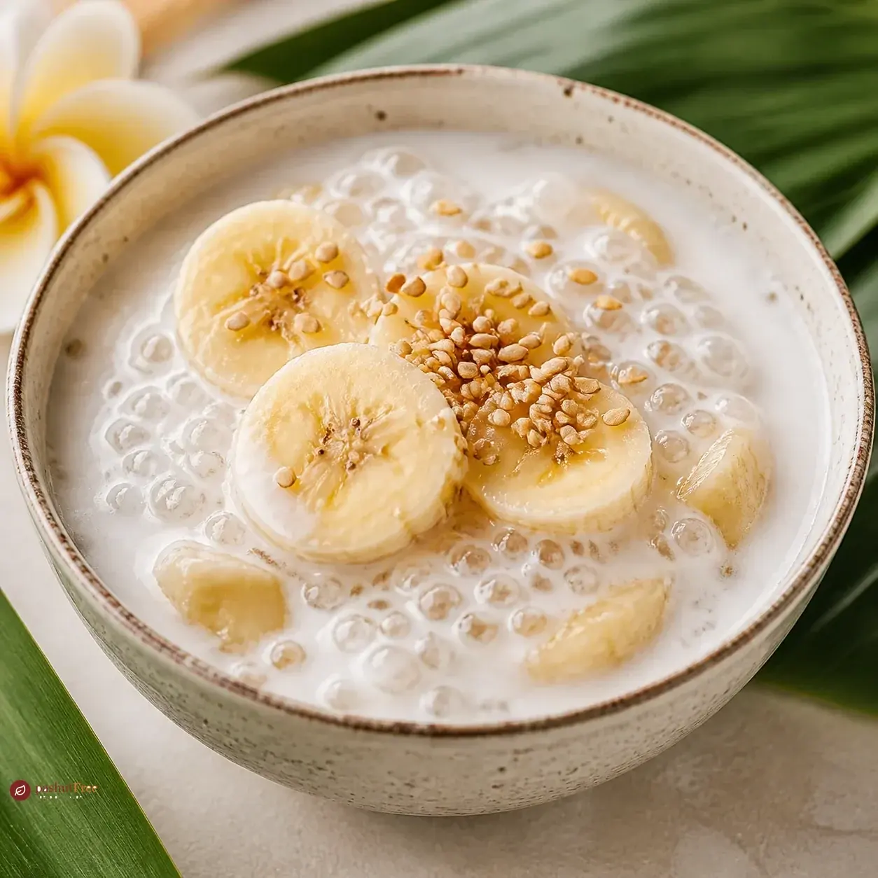 Authentic Laos Tapioca Pudding with Bananas כמנה ביתית מוכנה